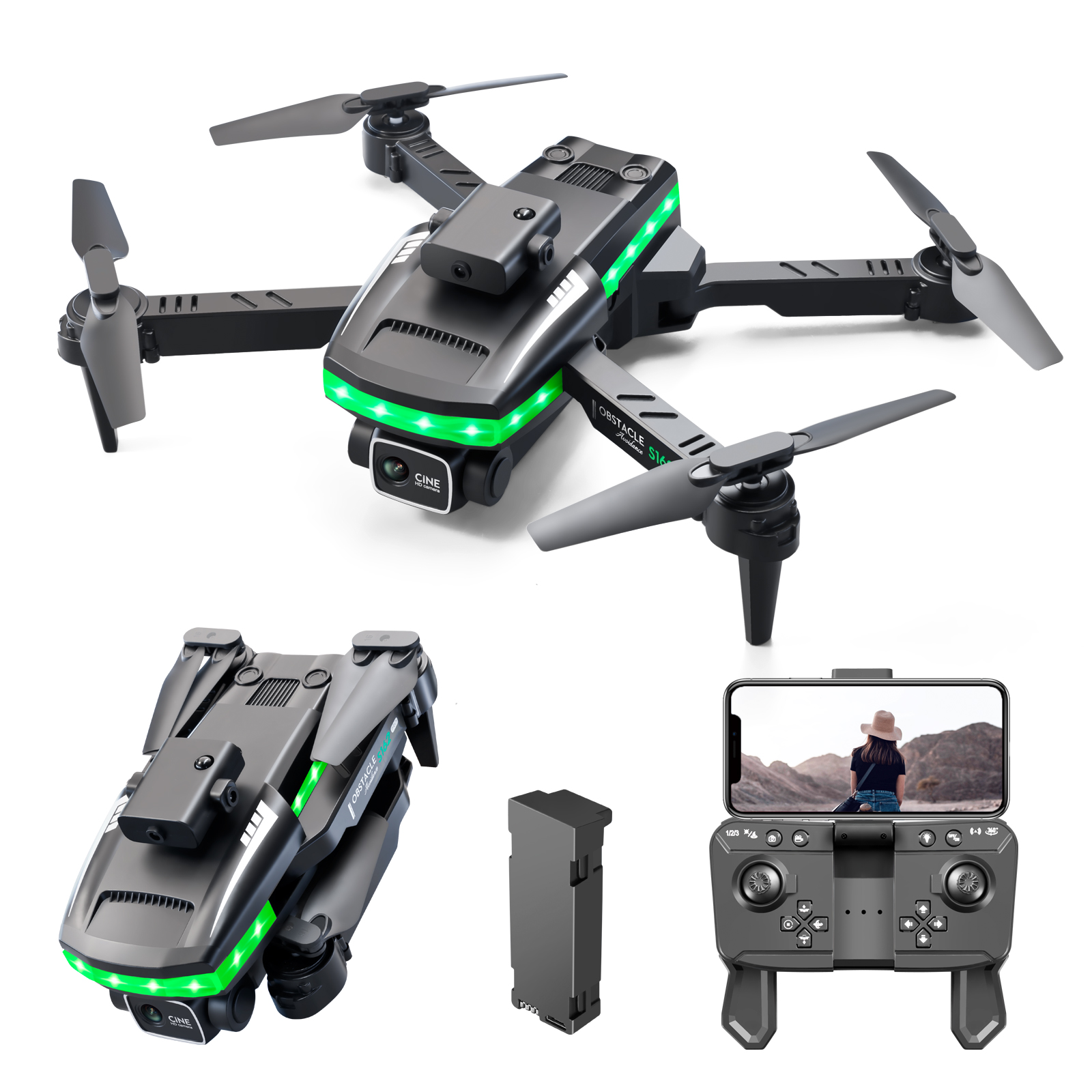 2024 200 Different Drones Original Factory Foldable S162 Professional 4k Camera With Obstacle Avoidance Mini Drone 